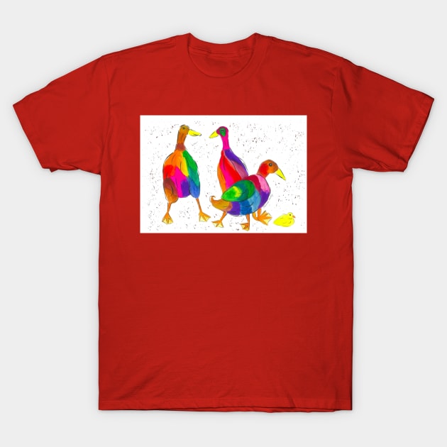 Colourful Ducks T-Shirt by Casimirasquirkyart